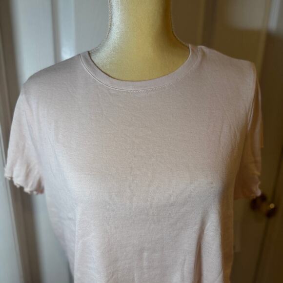 NWT BP Ribbed Baby Cropped Short Sleeve T-shirt In Pink Creole Size 2X - Picture 2 of 10